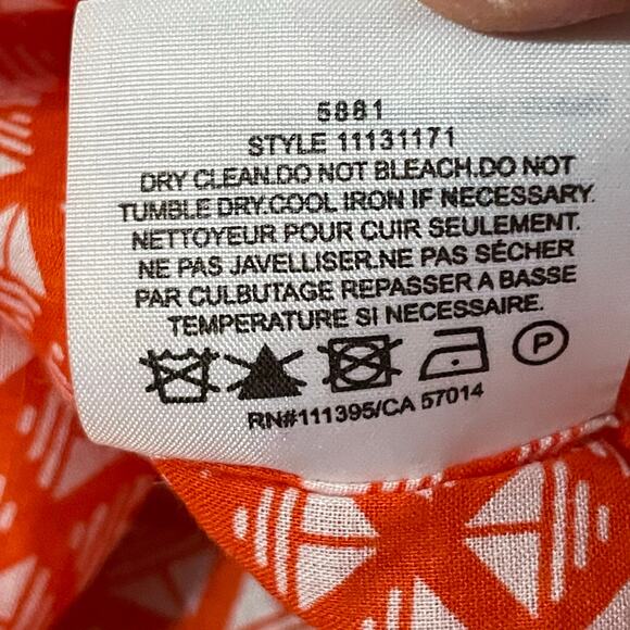 Tory Burch Women’s Tunic Top Cotton Classic Modern Size 6 Orange White Navy - Picture 12 of 12